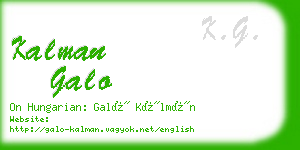 kalman galo business card